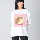 zoo234の可愛いハリネズミ ビッグシルエットロングスリーブTシャツ