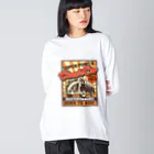 shiba_kurumiのワゴン　アンティーク　レトロ ビッグシルエットロングスリーブTシャツ