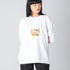 ZUZUKAMAのゆるくてかわいい動物の群れ Big Long Sleeve T-Shirt