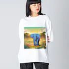 アニマルキャンバスのエレファンシー・アート Big Long Sleeve T-Shirt