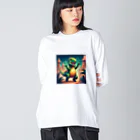 nvnの恐竜のダンス ビッグシルエットロングスリーブTシャツ