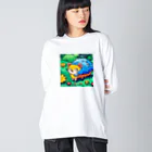 murafamilyのわんぱくハリネズミ【チッチ】 ビッグシルエットロングスリーブTシャツ