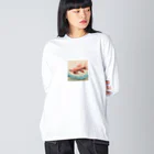 kanikaniの折り紙風アロワナ ビッグシルエットロングスリーブTシャツ