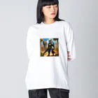 ZZRR12の「星を巡る孤独な狐ハンター - Hoshi o Meguru Kodoku na Kitsune Hunter: The Lone Fox Hunter Among Stars」 ビッグシルエットロングスリーブTシャツ