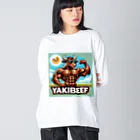 muscle_laboのYAKIBEEF ビッグシルエットロングスリーブTシャツ