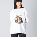 はんなり女史の毛糸玉と子猫 Big Long Sleeve T-Shirt