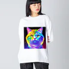 629_CAT_ARTのカラフルサイバーキャット vol3 Big Long Sleeve T-Shirt