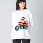 yu_uyふろんてぃあのハーレー好きなサンタ Big Long Sleeve T-Shirt