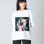 アーケイン・ストリート雑貨のミスティックキャットN15 Big Long Sleeve T-Shirt