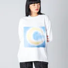 もなころショップの三日月　パステルアート Big Long Sleeve T-Shirt