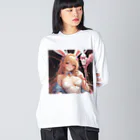 zhalyの白バニーガールとウサギ Big Long Sleeve T-Shirt