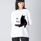 Cat is Godのalways lethargic ビッグシルエットロングスリーブTシャツ