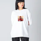 SAKIのクリスマスに歌う女性 Big Long Sleeve T-Shirt