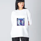 ウィリーの雑貨屋さんのAlone in the Purple Rain ビッグシルエットロングスリーブTシャツ