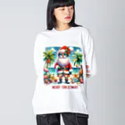 TACHYONJAPANのMerry Christmasシリーズ　サンタのサマークリスマス」 Big Long Sleeve T-Shirt