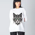 629_CAT_ARTのモノラルキャット Big Long Sleeve T-Shirt