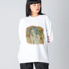 KushaMiの珈琲染めの蝶 Big Long Sleeve T-Shirt