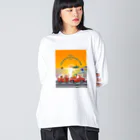 CyberArmadilloの湘南藤沢（2430）夕焼けコレクション Big Long Sleeve T-Shirt