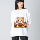 zuuu-の☆食いしん坊にゃんこ☆ Big Long Sleeve T-Shirt