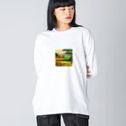 lallypipiのドット柄の世界「野生の王国」グッズ ビッグシルエットロングスリーブTシャツ