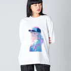 yanagi029の帽子女子 ビッグシルエットロングスリーブTシャツ