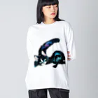 幸運のしっぽの黒猫と魔法の尻尾 Big Long Sleeve T-Shirt