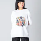 ファンシーTシャツ屋のパステルカラーの花束 Big Long Sleeve T-Shirt