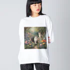 夜のねこの猫の楽園 Big Long Sleeve T-Shirt