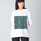 okura-hのおばあちゃんの柄シャツ Big Long Sleeve T-Shirt