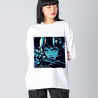 kangekiのサイバーパンクサムライガールNo.5 Big Long Sleeve T-Shirt