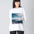 awawoの青空と山の風景 ビッグシルエットロングスリーブTシャツ