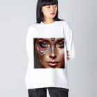 女神🌟曼荼羅のMANDALA MAKEUP  ビッグシルエットロングスリーブTシャツ