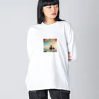 cat(゜))<<のパラシュートする猫 Big Long Sleeve T-Shirt