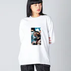 hekikiの旅立つ宇宙猫 Big Long Sleeve T-Shirt