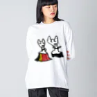 BWfamilyのおやまのきつねのおんなのこ ビッグシルエットロングスリーブTシャツ