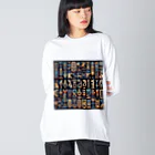 5656ショップの古代エジプト柄 Big Long Sleeve T-Shirt