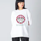 チキン南蛮のオリジナルグッズ売り場の白色小型髭犬シリーズ　ス◯バ風シュナちゃん Big Long Sleeve T-Shirt