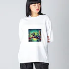 SUZURIの幻想的なカメレオン ビッグシルエットロングスリーブTシャツ
