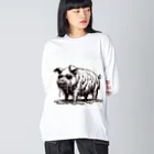 momonouchi-の溶けちゃう豚 Big Long Sleeve T-Shirt