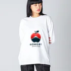 KUMACHOPのあおもりりんごと岩木山 ビッグシルエットロングスリーブTシャツ