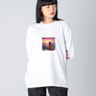 241028mada-mumeinadezaina-の女性の後ろ姿 Big Long Sleeve T-Shirt