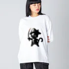 NO CAT NO LIFE の猫×海賊×フィギュア風 Big Long Sleeve T-Shirt