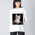 可愛い動物の猫 Big Long Sleeve T-Shirt