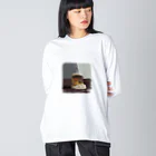 pom-dogの油絵風ハンバーガー Big Long Sleeve T-Shirt