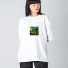 「動物ミリ屋」の新緑の癒し Big Long Sleeve T-Shirt