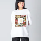 ROYAL Princessの和洋融合デザインシリーズ（黒） ビッグシルエットロングスリーブTシャツ