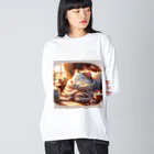 Cat-To-Critter-Fashionのほのぼのな猫 Big Long Sleeve T-Shirt