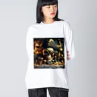 NikuQAIのShadowed Treasures: The Pirate's Legacy ビッグシルエットロングスリーブTシャツ