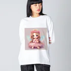 プリンゴブリンのピンクシー子さん ビッグシルエットロングスリーブTシャツ