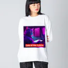 THE NOBLE LIGHTのCats of the Future Big Long Sleeve T-Shirt